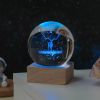 Cosmos Series Crystal Ball Night Lights; Milky Way; Moon; Desktop Bedroom Small Ornaments; Creative Valentine's Day Gifts Birthday Gifts - Reindeer