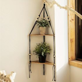 1pc,Boho Triangle Shelves Wall Decor - Plant Hanger, Candle Holder, and Home Decor for Living Room and Bedroom - B