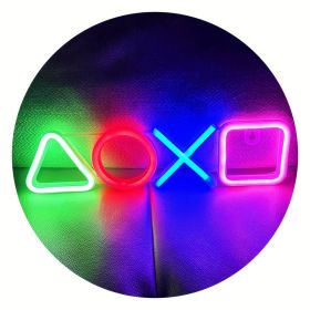 1pc PS Game Symbol Shape Neon Sign, PS Game Chart Lamp Battery/USB Power Supply, Used For Table And Wall Decoration Lights