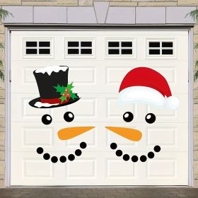 1 Set, Magnet Sticker, Merry Christmas Decorative Garage Door Decorative Snowman Magnet Sticker, Refrigerator Snowman Face Garage Sticker Set, Reflect