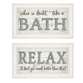 Trendy Decor 4U "Bath Relax" Framed Wall Art, Modern Home Decor Framed Print for Living Room, Bedroom & Farmhouse Wall Decoration by Susie Boyer - as