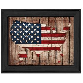 "America The Beautiful" By Mollie B., Printed Wall Art, Ready To Hang Framed Poster, Black Frame - as Pic