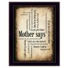 "Mother Says" By Susan Boyle, Printed Wall Art, Ready To Hang Framed Poster, Black Frame - as Pic