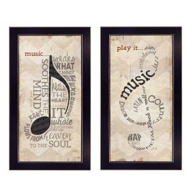 Trendy Decor 4U "Music" Framed Wall Art, Modern Home Decor Framed Print for Living Room, Bedroom & Farmhouse Wall Decoration by Marla Rae - as Pic