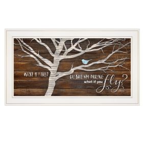 Trendy Decor 4U "What if You Fly" Framed Wall Art, Modern Home Decor Framed Print for Living Room, Bedroom & Farmhouse Wall Decoration by Marla Rae -