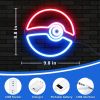 1pc,Circular Bicolor LED Neon Light On Off Switch Open Bright Light Neon, Without Battery