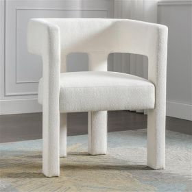 Contemporary Designed Fabric Upholstered Chair Dining Chair for Living Room, Bedroom, Dining Room, Beige - as picture