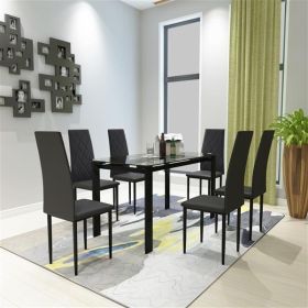 7-piece dining table set, dining table and 6 chairs