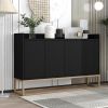 Modern Sideboard Elegant Buffet Cabinet with Large Storage Space for Dining Room, Entryway (Black) - as picture