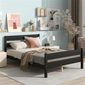 Full Bed with Headboard and Footboard,Espresso - as picture