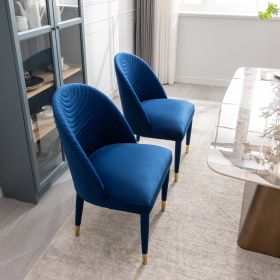 2pc set COOLMORE Blue Velvet Dining Chairs Accent Office Vanity Chair