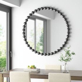 Beaded Round Wall Mirror 36"D - as Pic