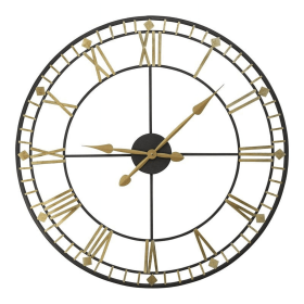 Stratton Home Decor 31.50" Oversized Industrial Austin Wall Clock in Gold