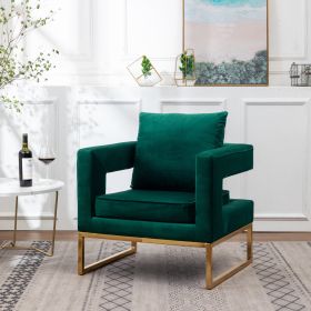 Lenola Contemporary Upholstered Accent Arm Chair, Green - as Pic