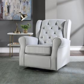 ACME Zeger Swivel Chair w/Glider , Gray Fabric LV00924 - as Pic