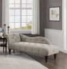 Modern Traditional Blue Hill Collection Chaise Lounge Brown Button Tufted Accent Chair Espresso Finish Legs