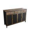 48" Wide 4 Doors Modern Sideboard with 3 Top Drawers, Freestanding Sideboard Storage Cabinet Entryway Floor Cabinet for Living Room Office Bedroom - a