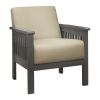 Light Brown Accent Chair 1pc Solid Wood Frame Cushion Back Classic Living Room Furniture Antique Gray Wooden - as Pic