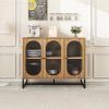 Storage Cabinet with Glass Door, Sideboard Buffet Cabinet for Kitchen,Dining Room, Walnutcolor - as picture