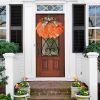 1pc Halloween Thanksgiving Pumpkin Cloth Flower Wreath Courtyard Decoration Wreath Harvest Festival Wreath - 1pc