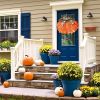 1pc Halloween Thanksgiving Pumpkin Cloth Flower Wreath Courtyard Decoration Wreath Harvest Festival Wreath - 1pc