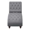 Modern Stylish Gray Color 1pc Chaise Button-Tufted Nailhead Trim w Bolster Pillow Comfortable Living Room Furniture Solid wood and Plywood Frame - as