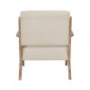 Modern Tufted Back Accent Chair 1pc Sand-hued Fabric Upholstery Antique Finish Solid Rubberwood Unique Design Furniture - as Pic