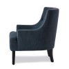 Modern Traditional Accent Chair Button Tufted BlueTextured Fabric Upholstery Solid Wood 1pc Living Room Furniture - as Pic