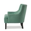 Modern Traditional Accent Chair Button Tufted Teal Textured Fabric Upholstery Solid Wood 1pc Living Room Furniture - as Pic