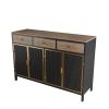 48" Wide 4 Doors Modern Sideboard with 3 Top Drawers, Freestanding Sideboard Storage Cabinet Entryway Floor Cabinet for Living Room Office Bedroom - a