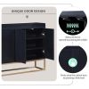 Modern Sideboard Elegant Buffet Cabinet with Large Storage Space for Dining Room, Entryway (Black) - as picture