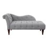 1pc Modern Traditional Chaise Button Tufted Detail Dove Gray Upholstery Style Comfort Living Room Furniture Espresso Finish Legs - as Pic