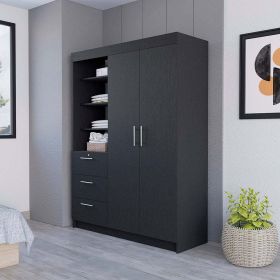 Armoire Rumanu, Three Drawers, Black Wengue Finish