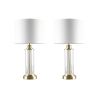 Clarity Glass Cylinder Table Lamp Set of 2