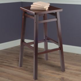 Carter Square Seat Bar Stool; Walnut