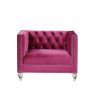 ACME Heibero Chair, Burgundy Velvet 56897 - as Pic