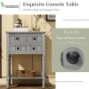 Narrow Console Table, Slim Sofa Table with Three Storage Drawers and Bottom Shelf for Living Room, Easy Assembly (Gray Wash) - as picture