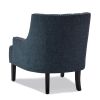 Modern Traditional Accent Chair Button Tufted BlueTextured Fabric Upholstery Solid Wood 1pc Living Room Furniture - as Pic