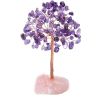 1pc Natural Crystal Tree Crystal Hair Ore Fluorite Base Rich Tree Chakra Amethyst Powder Crystal Ornaments - Pink