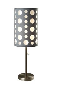 30"H GREY/WHITE RETRO TABLE LAMP