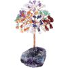 1pc Natural Crystal Tree Crystal Hair Ore Fluorite Base Rich Tree Chakra Amethyst Powder Crystal Ornaments - Pink