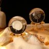 1pc Crystal Ball Art Decoration; Decoration Craft; Crystal Ball Valentine's Day Gifts Birthday Gifts - Saturn - Gold