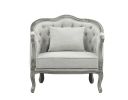 ACME Samael Chair w/Pillow, Gray Linen & Gray Oak Finish LV01163 - as Pic