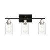 Modern Bathroom Lighting with Clear Glass Shade, 3-Light Black Vanity Light Wall Mount Lamp for Bedroom Vanity Table Bathroom Dressing Table