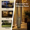 2 Pieces Solar-Powered Square Wicker Floor Lamps with Auto LED Light