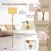 Freestanding Tall Pole Lamp with 5 Hooks and Sturdy Weighted Base