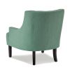 Modern Traditional Accent Chair Button Tufted Teal Textured Fabric Upholstery Solid Wood 1pc Living Room Furniture - as Pic