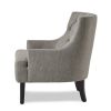 Modern Traditional Accent Chair Button Tufted Taupe Fabric Upholstery Solid Wood 1pc Living Room Furniture - as Pic