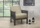 Light Brown Accent Chair 1pc Solid Wood Frame Cushion Back Classic Living Room Furniture Antique Gray Wooden - as Pic