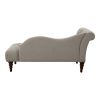 Modern Traditional Blue Hill Collection Chaise Lounge Brown Button Tufted Accent Chair Espresso Finish Legs